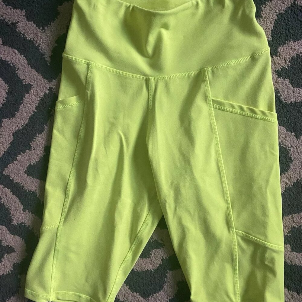 Mono b Yellow-green Yoga Biker Athletic Shorts Size Small Final Price